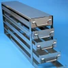 Étagère lxpxh 140x700x306mm 5 tiroirs pour 5x5 boites dim ext 133x133x53mm