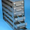 Étagère lxpxh 140x434x367mm 6 tiroirs pour 6x3 boites dim ext 133x133x53mm