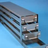 Étagère lxpxh 140x700x245mm 4 tiroirs pour 4x5 boites dim ext 133x133x53mm
