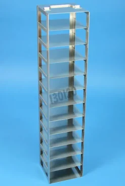 Étagère verticale lxpxh 138x138x666mm 12 étages pour boite dim ext 133x133x53mm