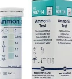 Test Ammonia 0-6 mg/l NH4+, paquet de 25 Languette 7 x 60 mm