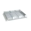 Tiroir aluminium fond plein - façade plexi - dim. utiles l. 403 x p. 370 x h. 55 mm - pour LFKU/LFKV 39