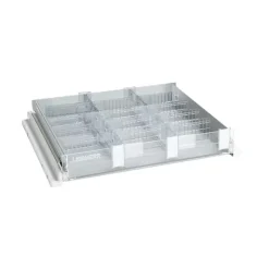 Tiroir aluminium fond plein - façade plexi - dim. utiles l. 403 x p. 370 x h. 55 mm - pour LFKU/LFKV 39