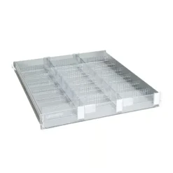 Tiroir aluminium fond plein - façade plexi - dim. utiles l. 486 x p. 550 x h. 55 mm - pour LKPV 65/14