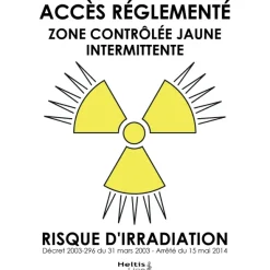 Trèfle de signalisation 13x18cm jaune zone contrôlée intermittente