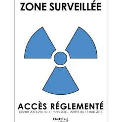 Trèfle de signalisation 180 x 130 mm bleu zone surveillée