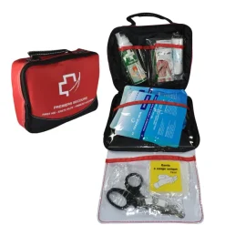 Trousse de secours équipée pour brûlure - rouge et noir