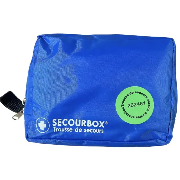 Trousse de secours souple équipée - sortie scolaire - bleu