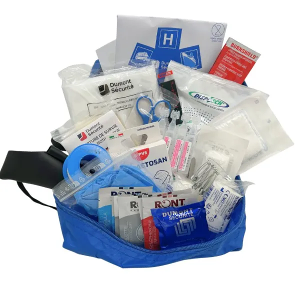 Trousse de secours souple équipée - sortie scolaire - bleu