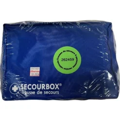 Trousse de secours souple équipée - véhicule - 4 personnes - bleu