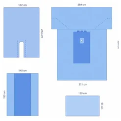 Trousse d'extrémité avec champ spunlace 221/269 x 326 cm - 1 carton de 6