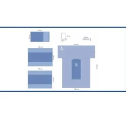Trousse d'extrémité avec champ trilaminé 221/295 x 337 cm - 1 carton de 6