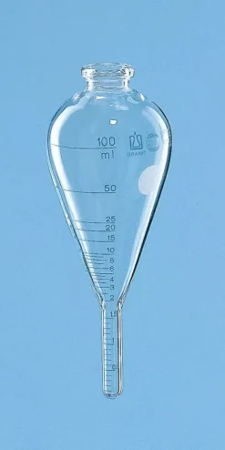 Tube à centrifuger astm Blaubrand en verre borosilicaté 100ml forme poire fond conique astm d96
