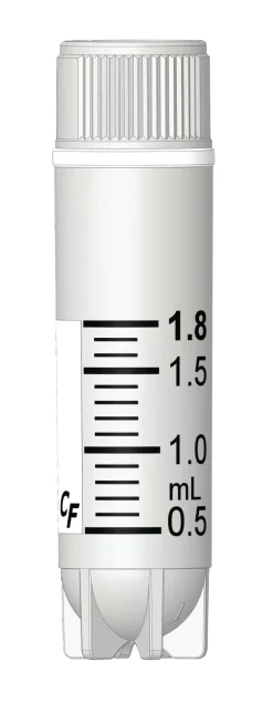 Tube cryogénique à jupe de 1,8 ml avec filetage intérieur bouchon avec joint stérile naturel x 500