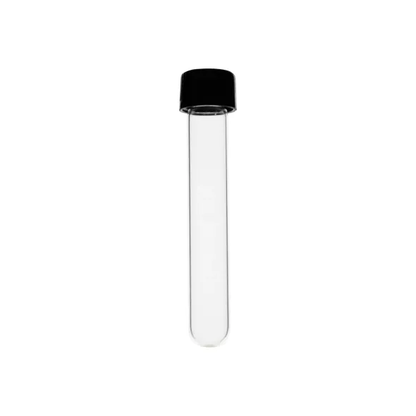 Tube à essai fond rond avec bouchon vissant phénolique Ø 16 x 150 mm x 100