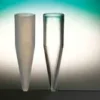 Tube fond conique 10 ml PS naturel hauteur 82 mm Ø 21,1 mm avec cape rentrante rouge - 4 sachets de 250