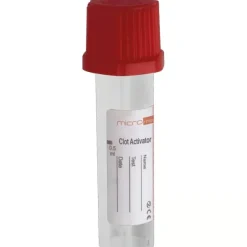 Tube Micromed , avec activateur de caillot x 0,5 ml de sang, bouchon rouge x 100