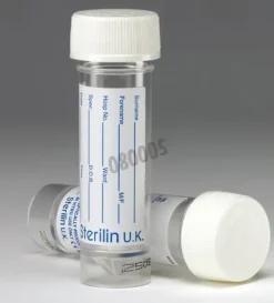 Tube 30 ml jupe PS fond conique capuchon vis blanc irradié gamma x 400