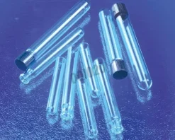 Tube 75 ml 13 x 100 mm en verre borosilicaté Pyrex jetable fond rond av pas vis pour bouchon sans zone marquage x 1000