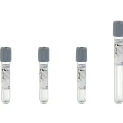 Tube stérile Vacumed avec Fluorure de potassium + K3 EDTA, bouchon gris 2 ml x 100