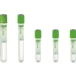 Tube stérile Vacumed avec Héparine de sodium bouchon vert clair 3 ml x 100