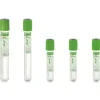 Tube stérile Vacumed Plus avec Héparine de sodium étiquette transparente bouchon vert clair 2 ml x 100