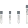 Tube stérile Vacumed Plus avec Fluorure de potassium + K3 EDTA, étiquette transparente bouchon gris 9 ml x 100
