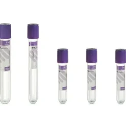 Tube stérile Vacumed Plus avec K3 EDTA, étiquette transparente bouchon violet 6 ml x 100