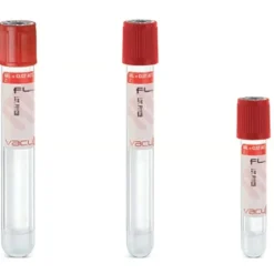 Tube stérile Vacumed Plus avec activateur de caillot et séparateur de gel + 8 ml de sang, étiquette transparente