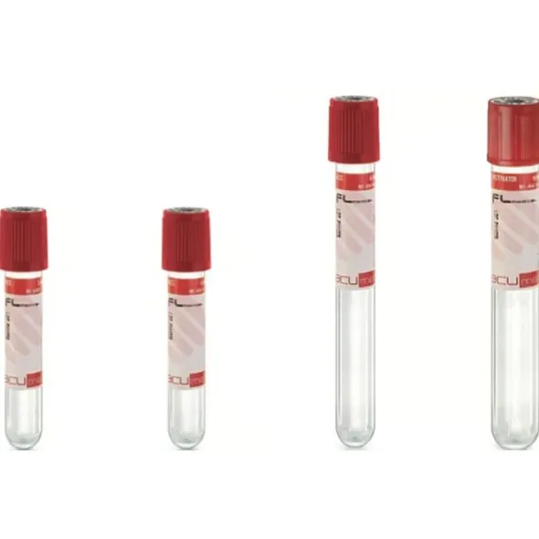 Tube stérile Vacumed Plus avec activateur de caillot + 3 ml de sang, étiquette transparente bouchon rouge x 100