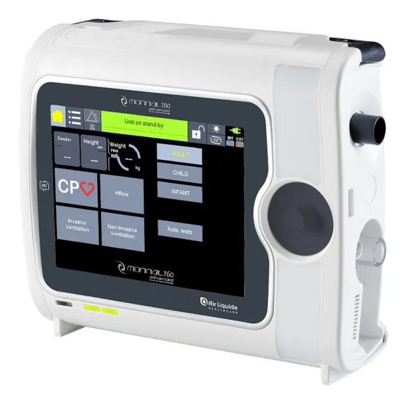 Ventilateur Monnal T60 ADVANCED - V(A)C, VP(A)C, VSAI, V(A)C/VNI, VP(A)C/VNI, VSAI/VNI, APRV, HD nasal, CPV