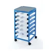450 x 750 x 450 mm desserte amagnétique - aluminium - plateau 450 x 450 mm et 6 tiroirs - compatible IRM - 7 Tesla