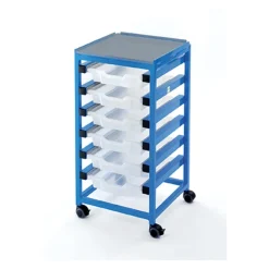 450 x 750 x 450 mm desserte amagnétique - aluminium - plateau 450 x 450 mm et 6 tiroirs - compatible IRM - 7 Tesla